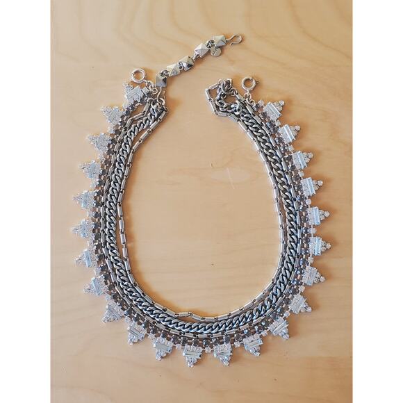 $199 Stella & Dot White Crystals Multi Strand Necklace – Silver Tone 5-in-1 - Picture 6 of 6